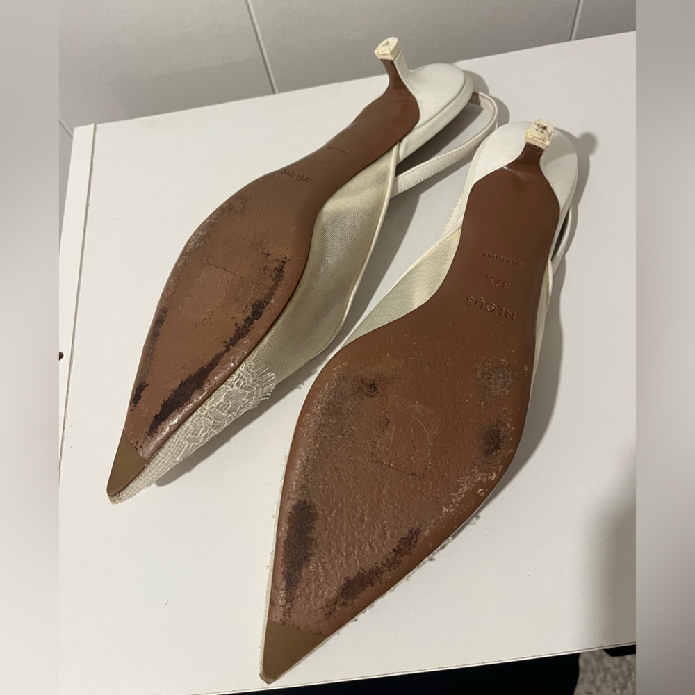 Neous Irena Lace Slingback Heels - Picture 3 of 4
